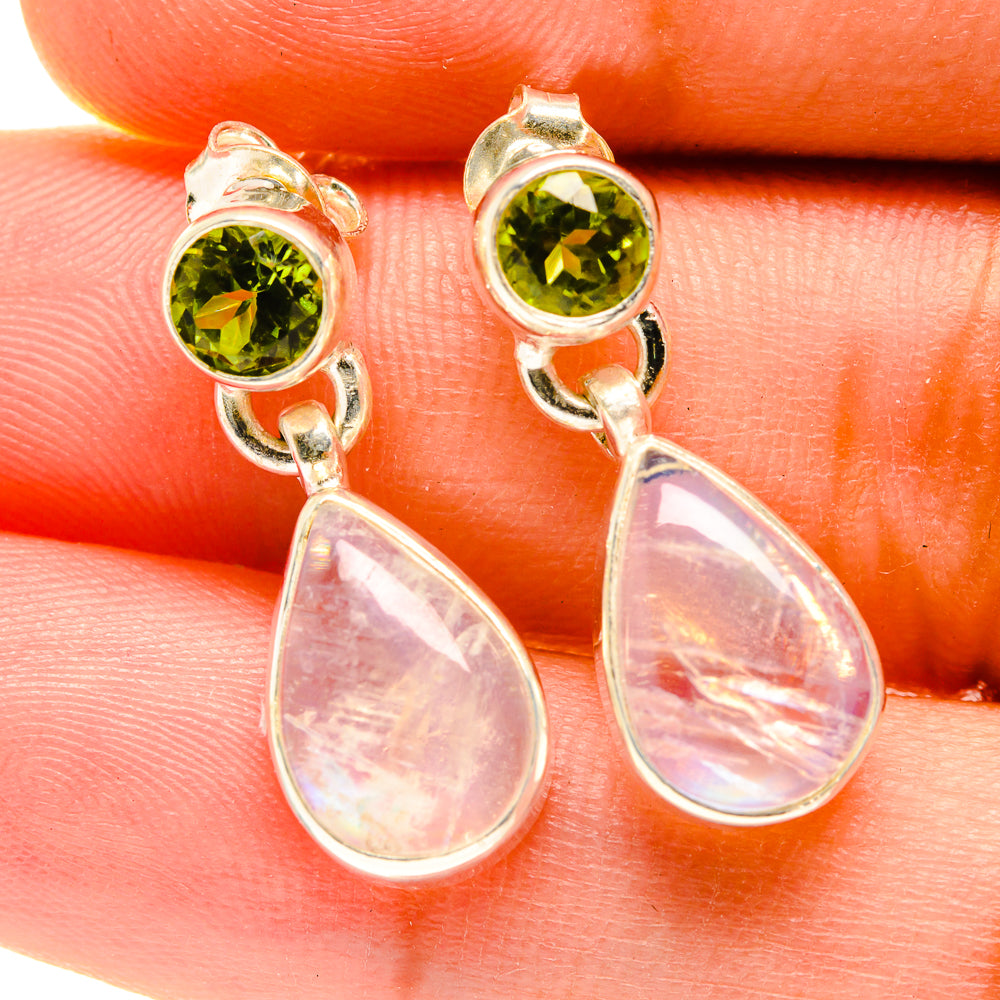 Rainbow Moonstone Earrings handcrafted by Ana Silver Co - EARR417550