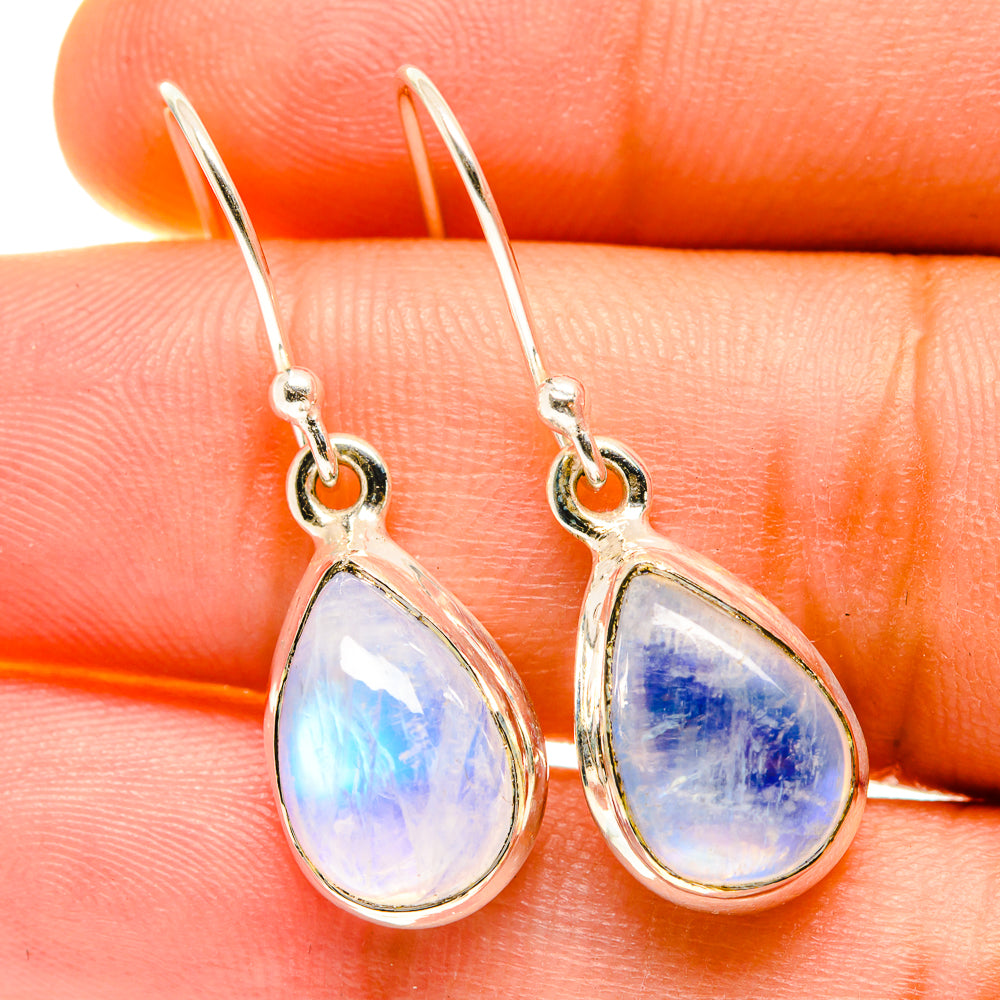Rainbow Moonstone Earrings handcrafted by Ana Silver Co - EARR417553