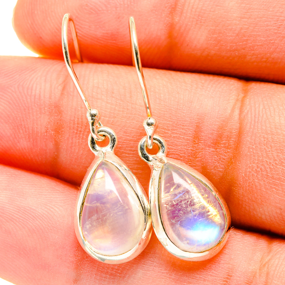 Rainbow Moonstone Earrings handcrafted by Ana Silver Co - EARR417561