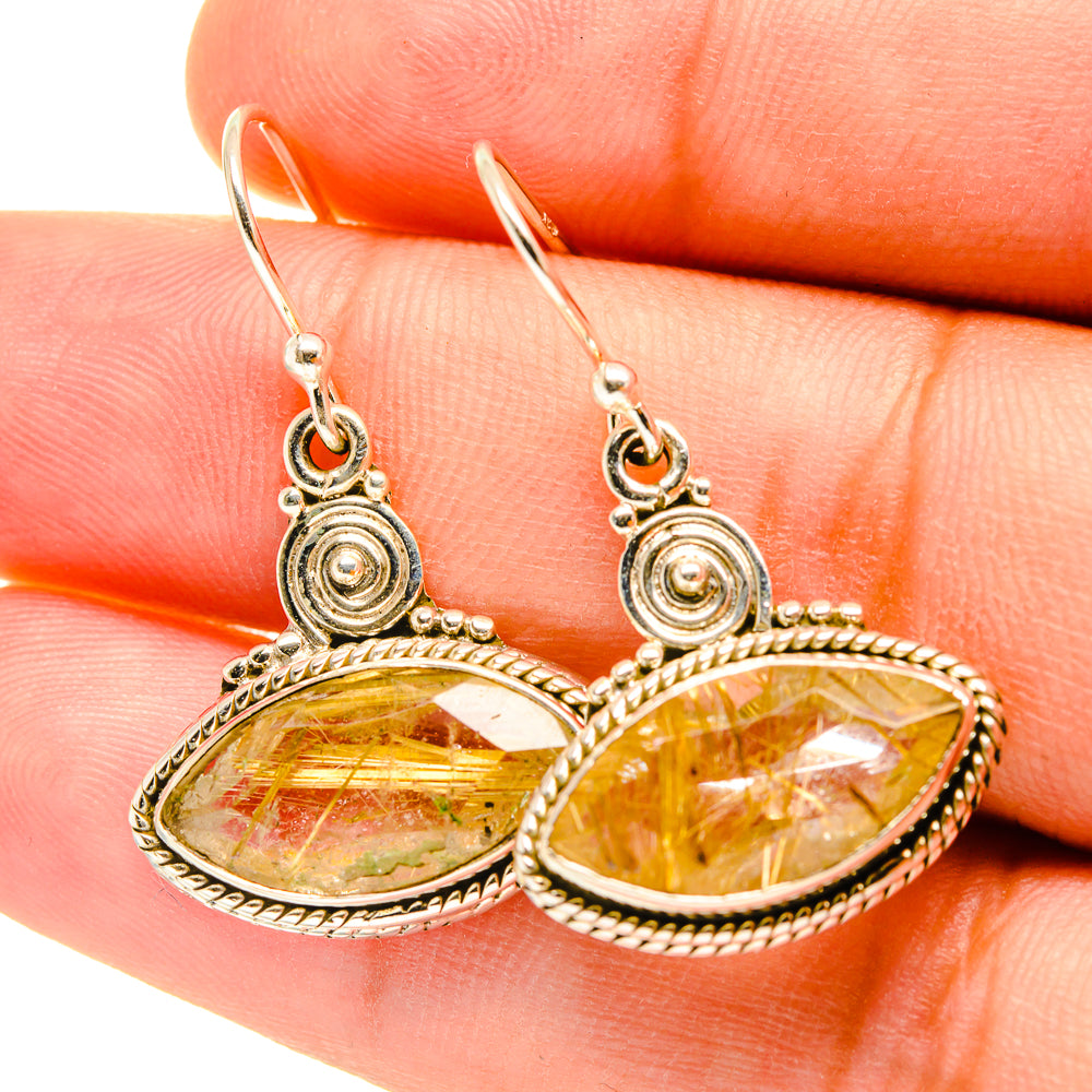 Rutilated Quartz Earrings handcrafted by Ana Silver Co - EARR417562