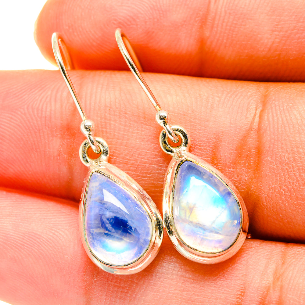 Rainbow Moonstone Earrings handcrafted by Ana Silver Co - EARR417573