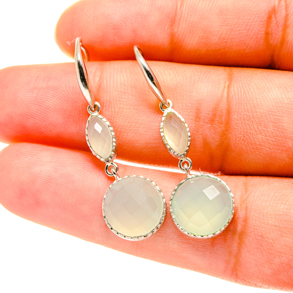 Aqua Chalcedony Earrings handcrafted by Ana Silver Co - EARR417576