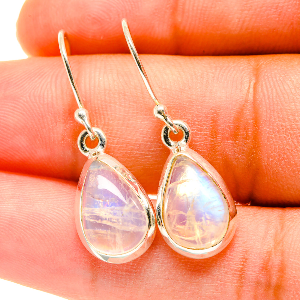 Rainbow Moonstone Earrings handcrafted by Ana Silver Co - EARR417577