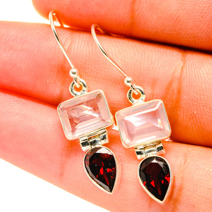 Rose Quartz Earrings handcrafted by Ana Silver Co - EARR417585