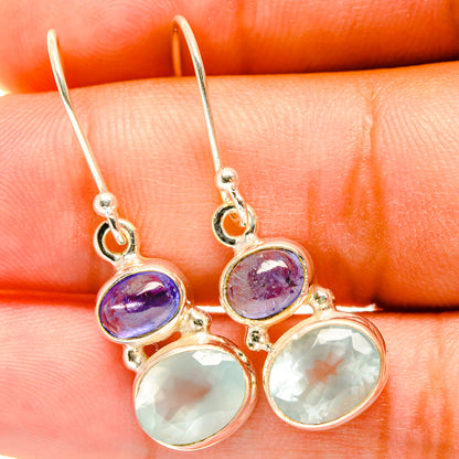 Aqua Chalcedony Earrings handcrafted by Ana Silver Co - EARR417601