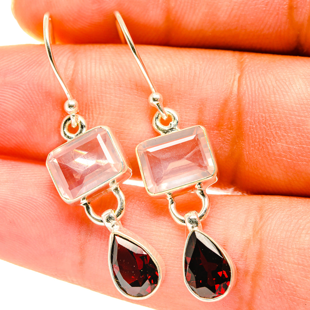 Rose Quartz Earrings handcrafted by Ana Silver Co - EARR417602