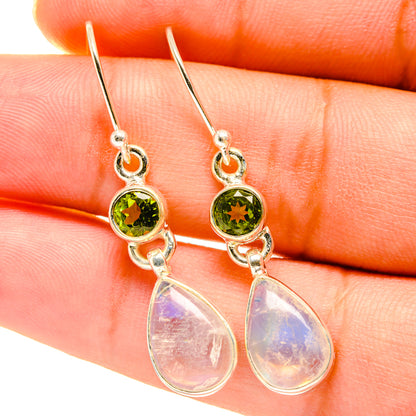 Rainbow Moonstone Earrings handcrafted by Ana Silver Co - EARR417605