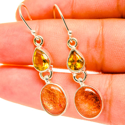 Sunstone Earrings handcrafted by Ana Silver Co - EARR417607