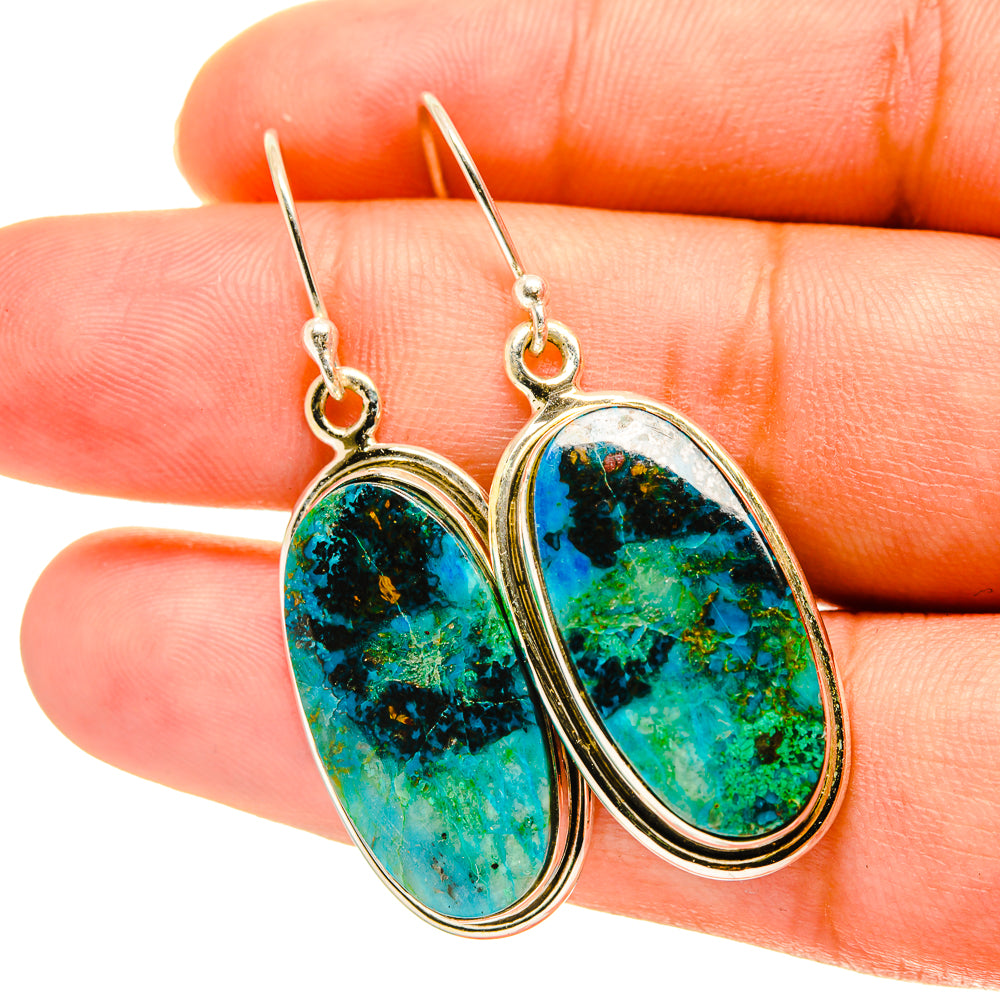 Chrysocolla Earrings handcrafted by Ana Silver Co - EARR417614