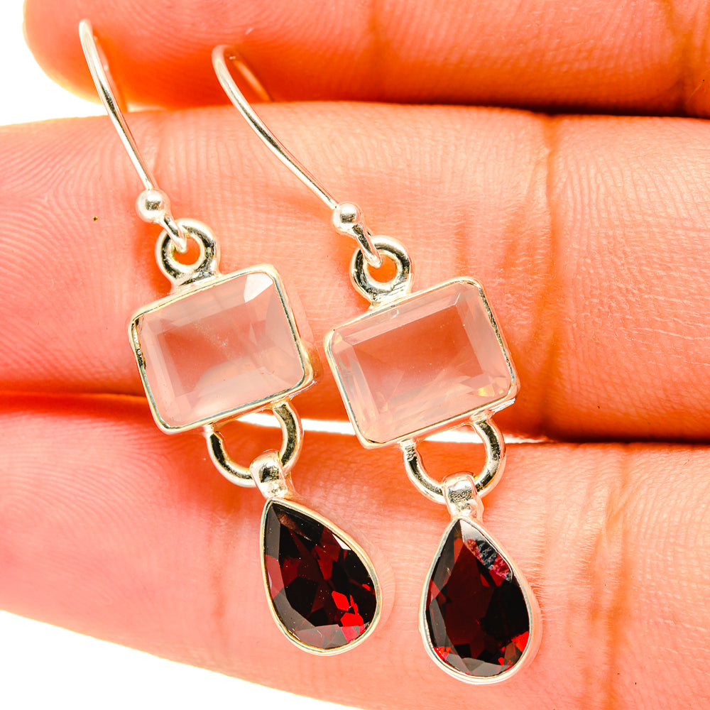 Rose Quartz Earrings handcrafted by Ana Silver Co - EARR417617