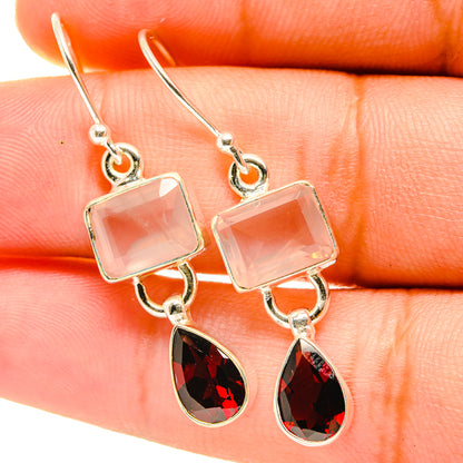 Rose Quartz Earrings handcrafted by Ana Silver Co - EARR417617