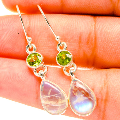 Rainbow Moonstone Earrings handcrafted by Ana Silver Co - EARR417619