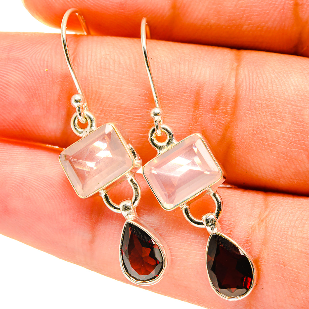 Rose Quartz Earrings handcrafted by Ana Silver Co - EARR417621