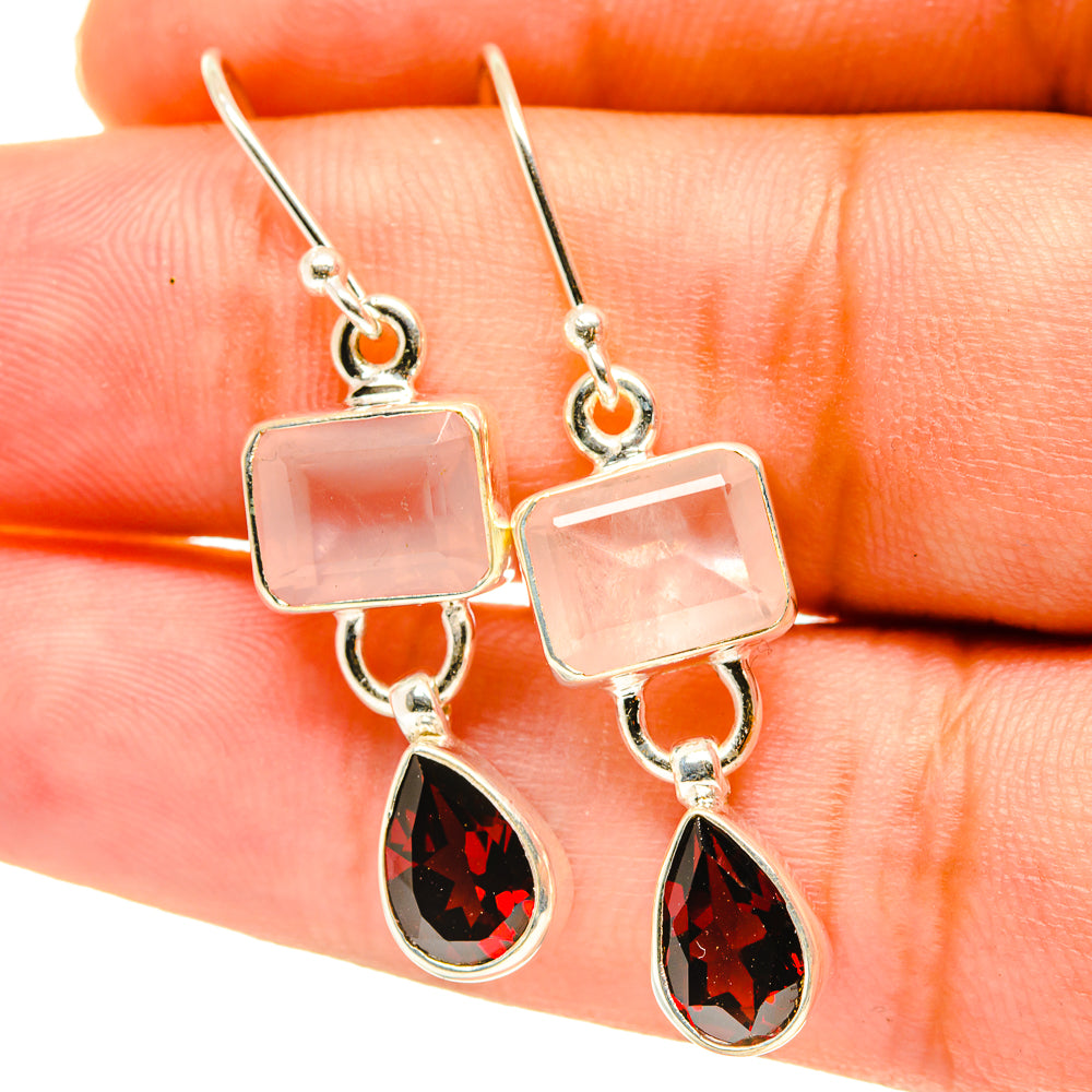 Rose Quartz Earrings handcrafted by Ana Silver Co - EARR417624