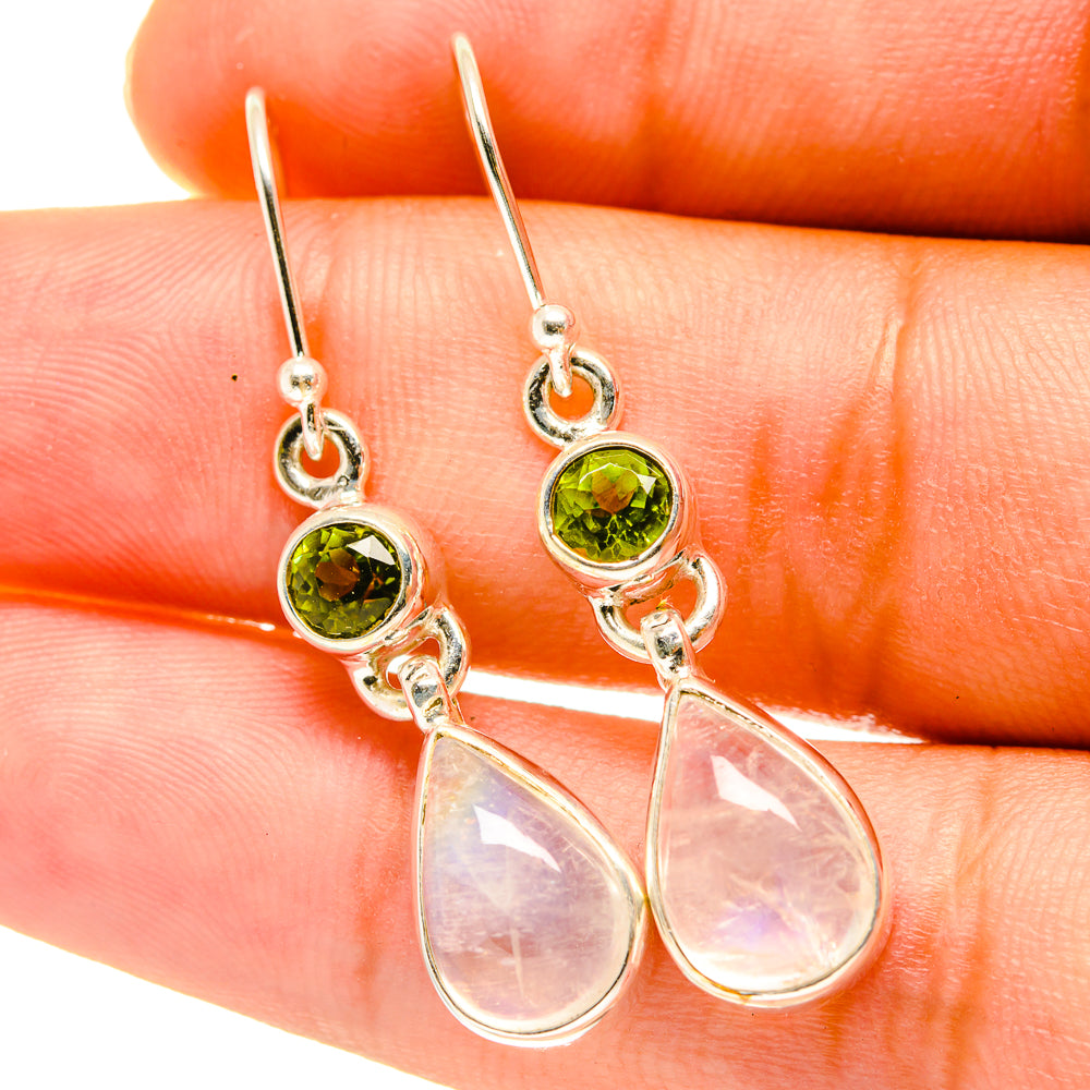 Rainbow Moonstone Earrings handcrafted by Ana Silver Co - EARR417625
