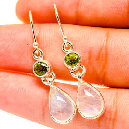 Rainbow Moonstone Earrings handcrafted by Ana Silver Co - EARR417625