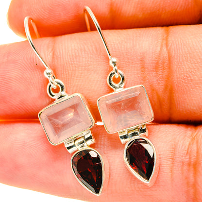 Rose Quartz Earrings handcrafted by Ana Silver Co - EARR417627