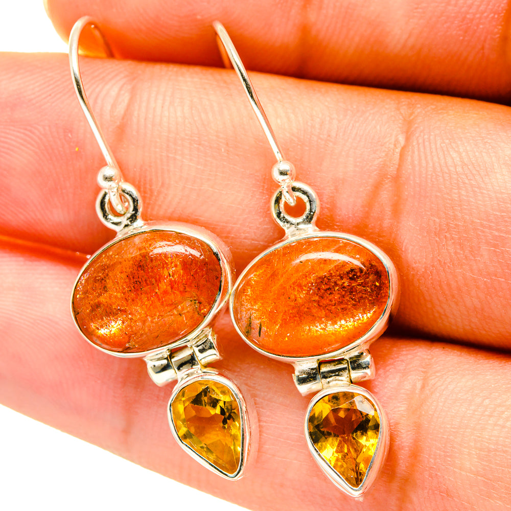 Sunstone Earrings handcrafted by Ana Silver Co - EARR417632