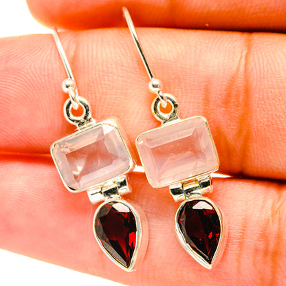 Rose Quartz Earrings handcrafted by Ana Silver Co - EARR417641