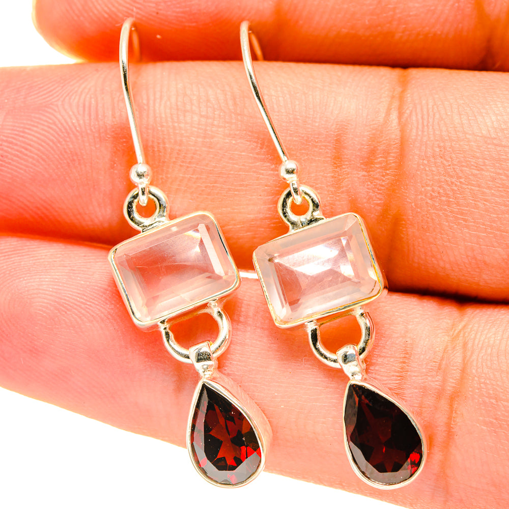 Rose Quartz Earrings handcrafted by Ana Silver Co - EARR417645