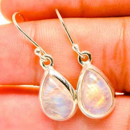 Rainbow Moonstone Earrings handcrafted by Ana Silver Co - EARR417648