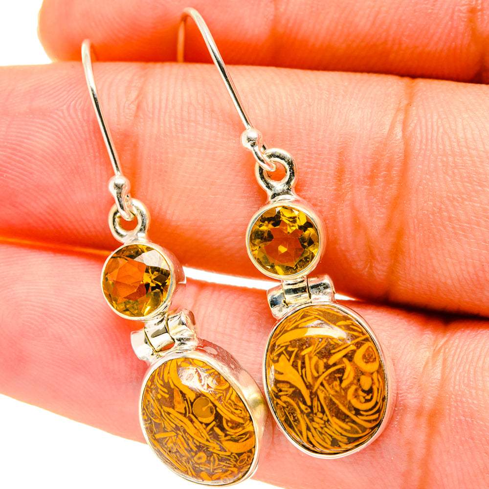 Palm Wood Jasper Earrings handcrafted by Ana Silver Co - EARR417649