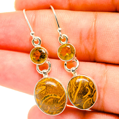 Palm Wood Jasper Earrings handcrafted by Ana Silver Co - EARR417664