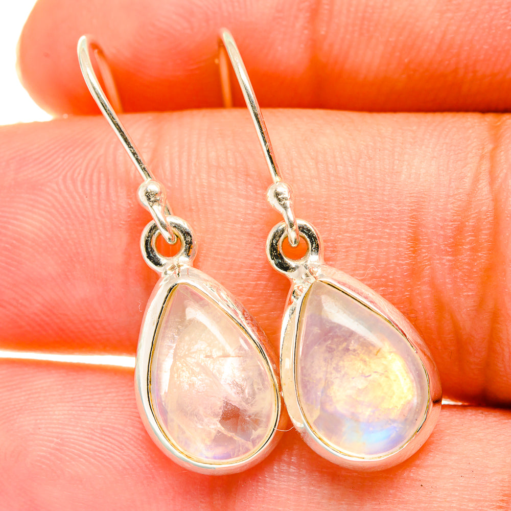Rainbow Moonstone Earrings handcrafted by Ana Silver Co - EARR417673