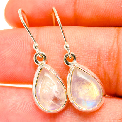 Rainbow Moonstone Earrings handcrafted by Ana Silver Co - EARR417673