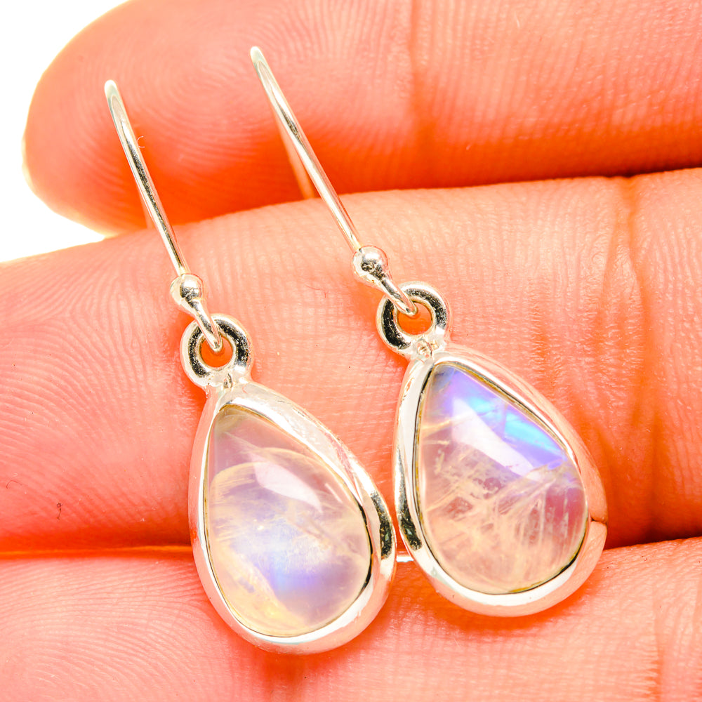Rainbow Moonstone Earrings handcrafted by Ana Silver Co - EARR417685