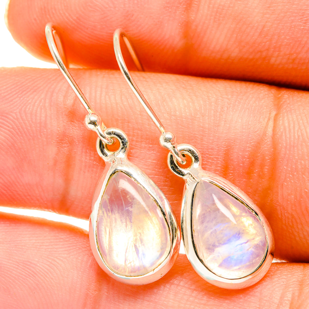 Rainbow Moonstone Earrings handcrafted by Ana Silver Co - EARR417689