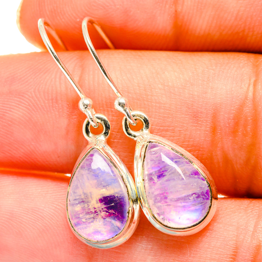 Rainbow Moonstone Earrings handcrafted by Ana Silver Co - EARR417697