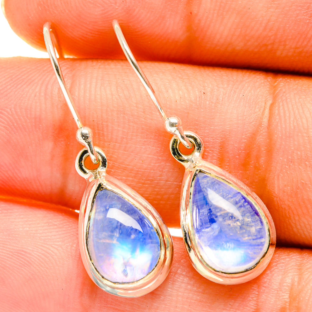 Rainbow Moonstone Earrings handcrafted by Ana Silver Co - EARR417699