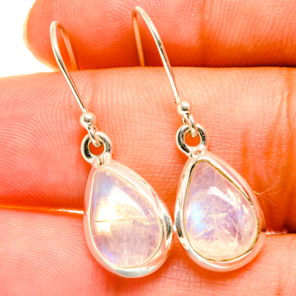 Rainbow Moonstone Earrings handcrafted by Ana Silver Co - EARR417705