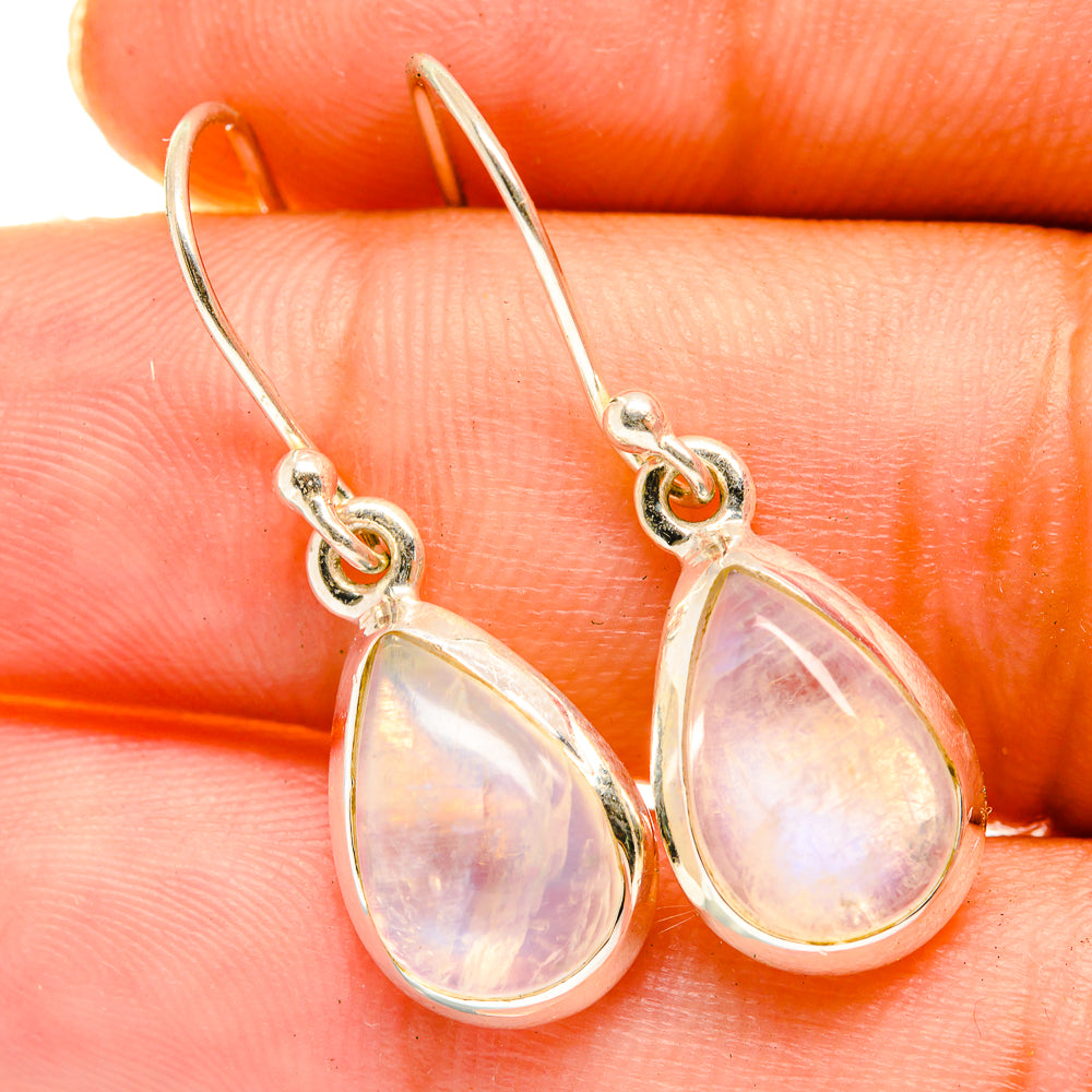 Rainbow Moonstone Earrings handcrafted by Ana Silver Co - EARR417708