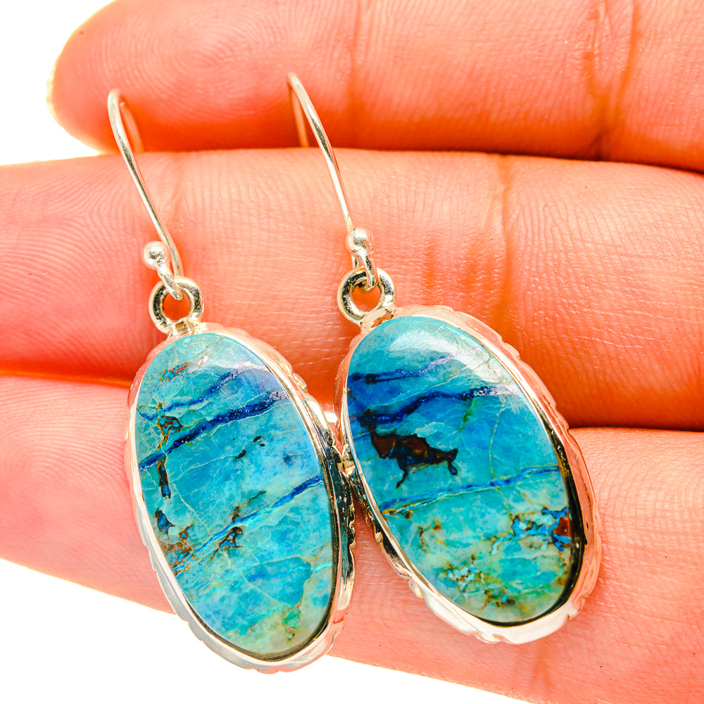 Chrysocolla Earrings handcrafted by Ana Silver Co - EARR417731
