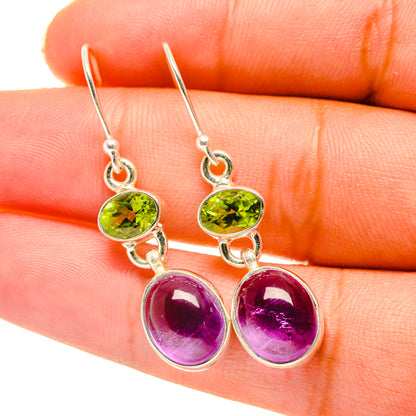 Amethyst, Peridot Earrings handcrafted by Ana Silver Co - EARR417745