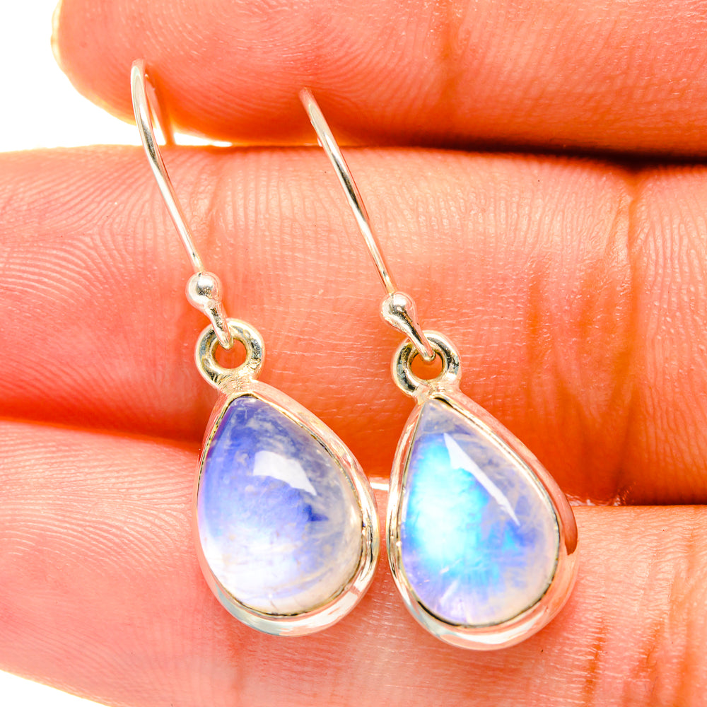 Rainbow Moonstone Earrings handcrafted by Ana Silver Co - EARR417751