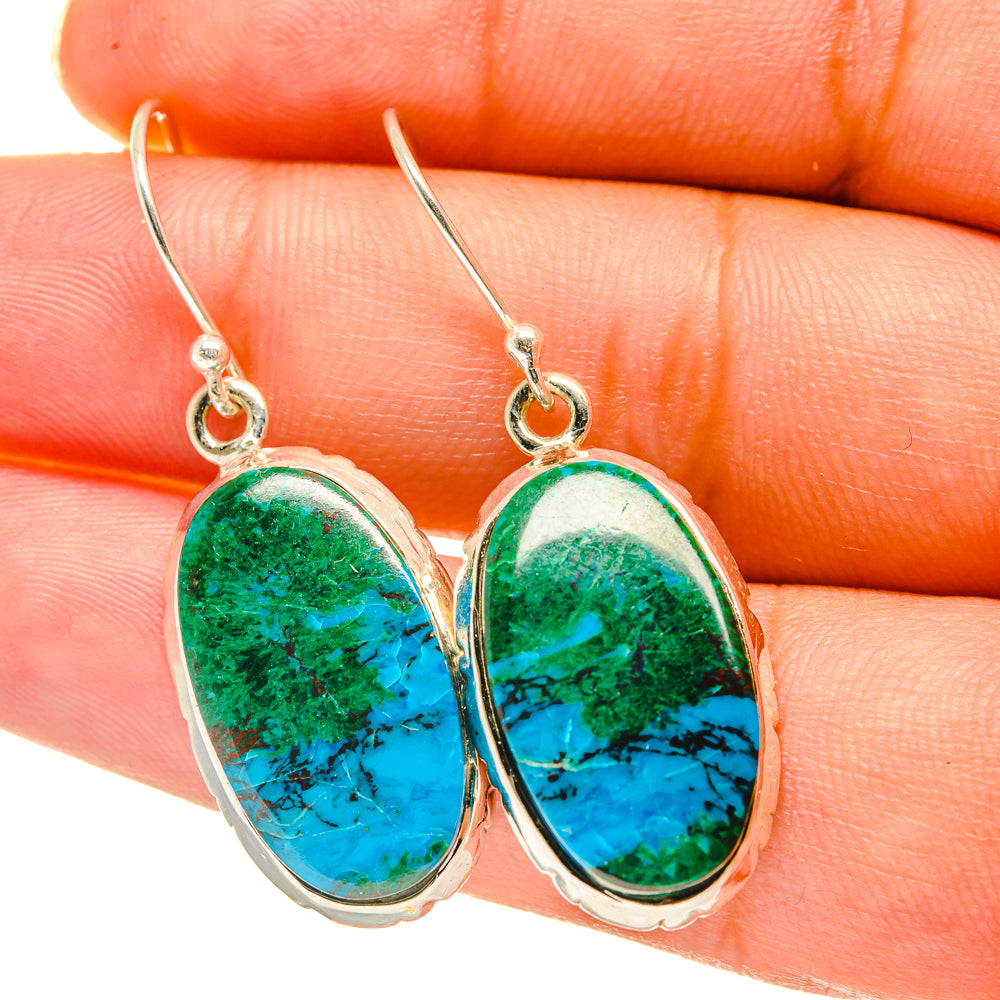 Chrysocolla Earrings handcrafted by Ana Silver Co - EARR417756