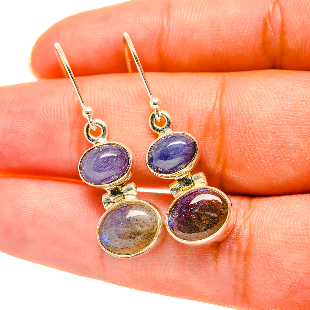Labradorite, Tanzanite Earrings handcrafted by Ana Silver Co - EARR417758