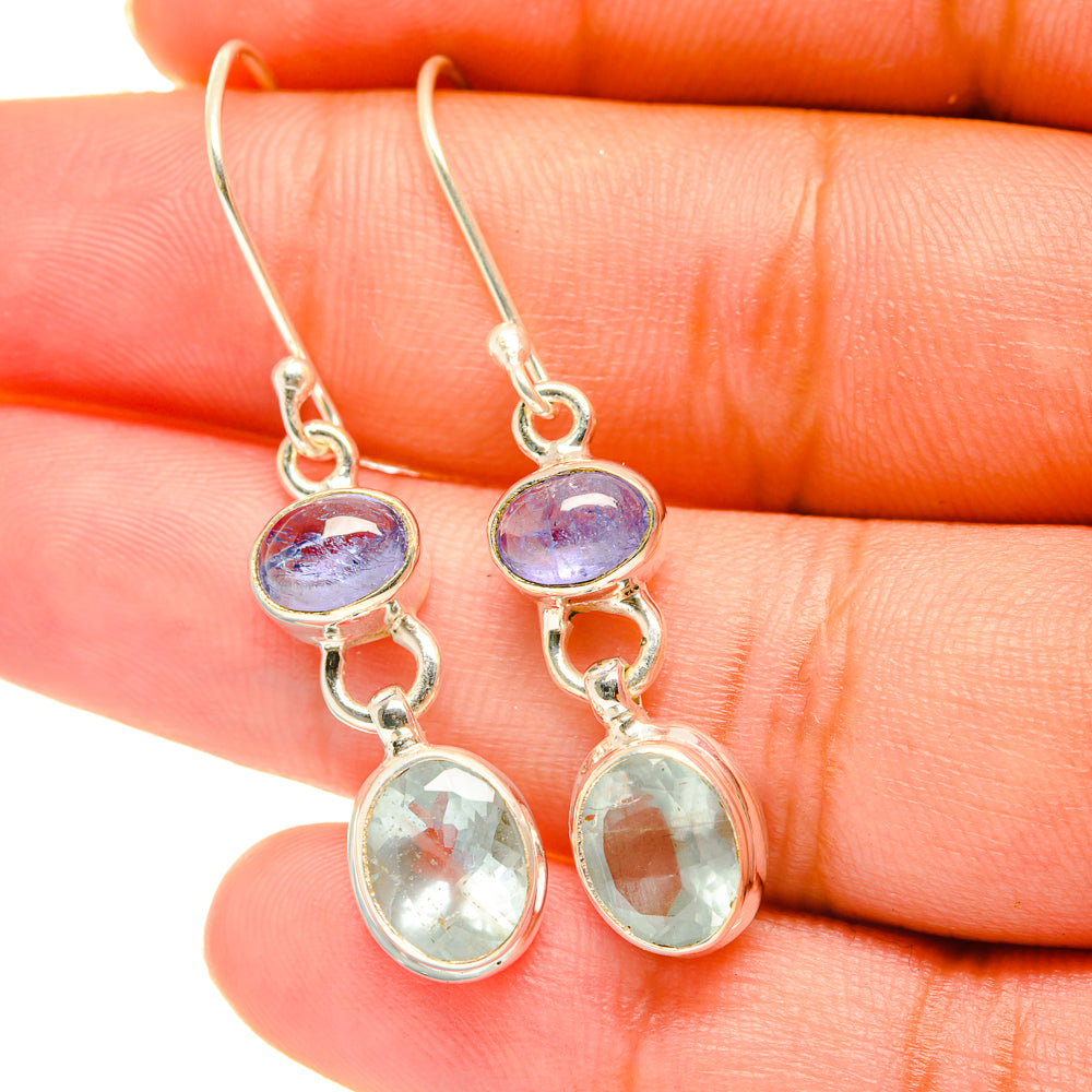 Blue Topaz, Tanzanite Earrings handcrafted by Ana Silver Co - EARR417761