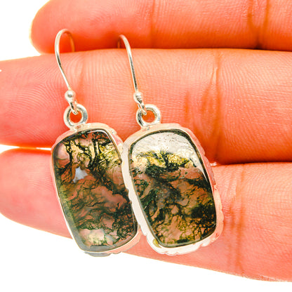 Green Moss Agate Earrings handcrafted by Ana Silver Co - EARR417770