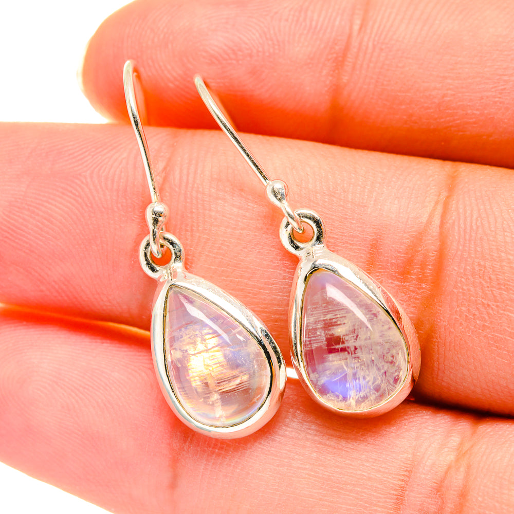Rainbow Moonstone Earrings handcrafted by Ana Silver Co - EARR417778