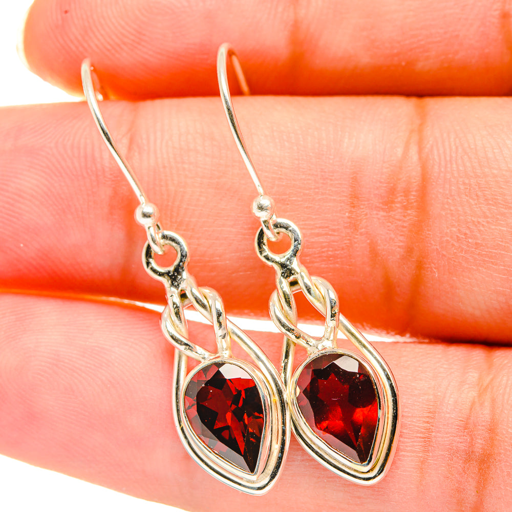 Garnet Earrings handcrafted by Ana Silver Co - EARR417789