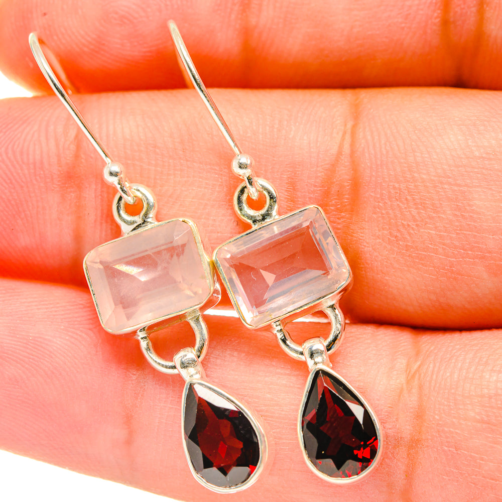 Rose Quartz Earrings handcrafted by Ana Silver Co - EARR417805