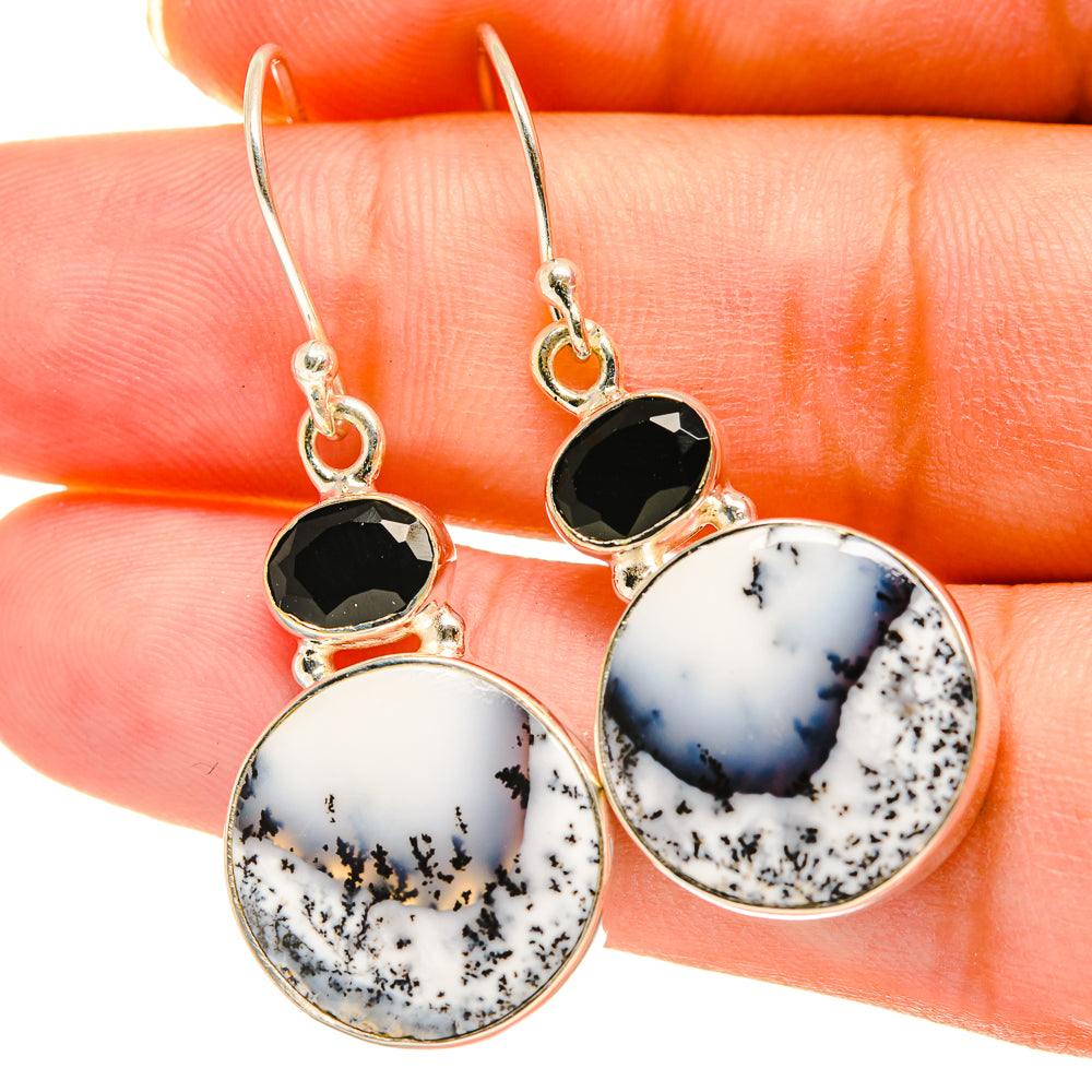 Dendritic Opal Earrings handcrafted by Ana Silver Co - EARR417807