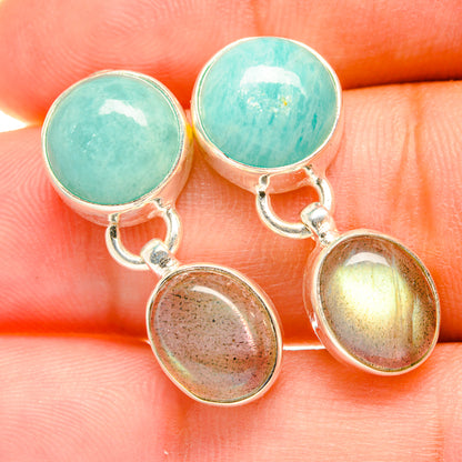 Peruvian Amazonite Earrings handcrafted by Ana Silver Co - EARR417810