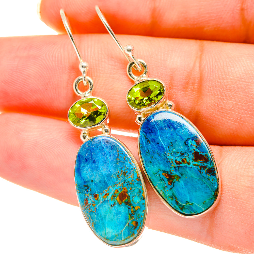 Chrysocolla Earrings handcrafted by Ana Silver Co - EARR417813