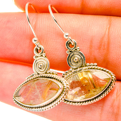 Rutilated Quartz Earrings handcrafted by Ana Silver Co - EARR417815