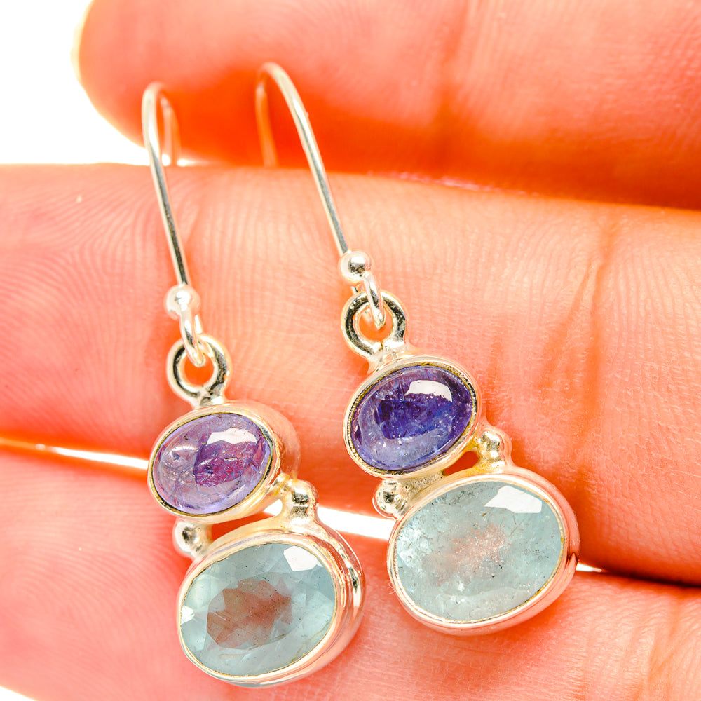 Aqua Chalcedony Earrings handcrafted by Ana Silver Co - EARR417816